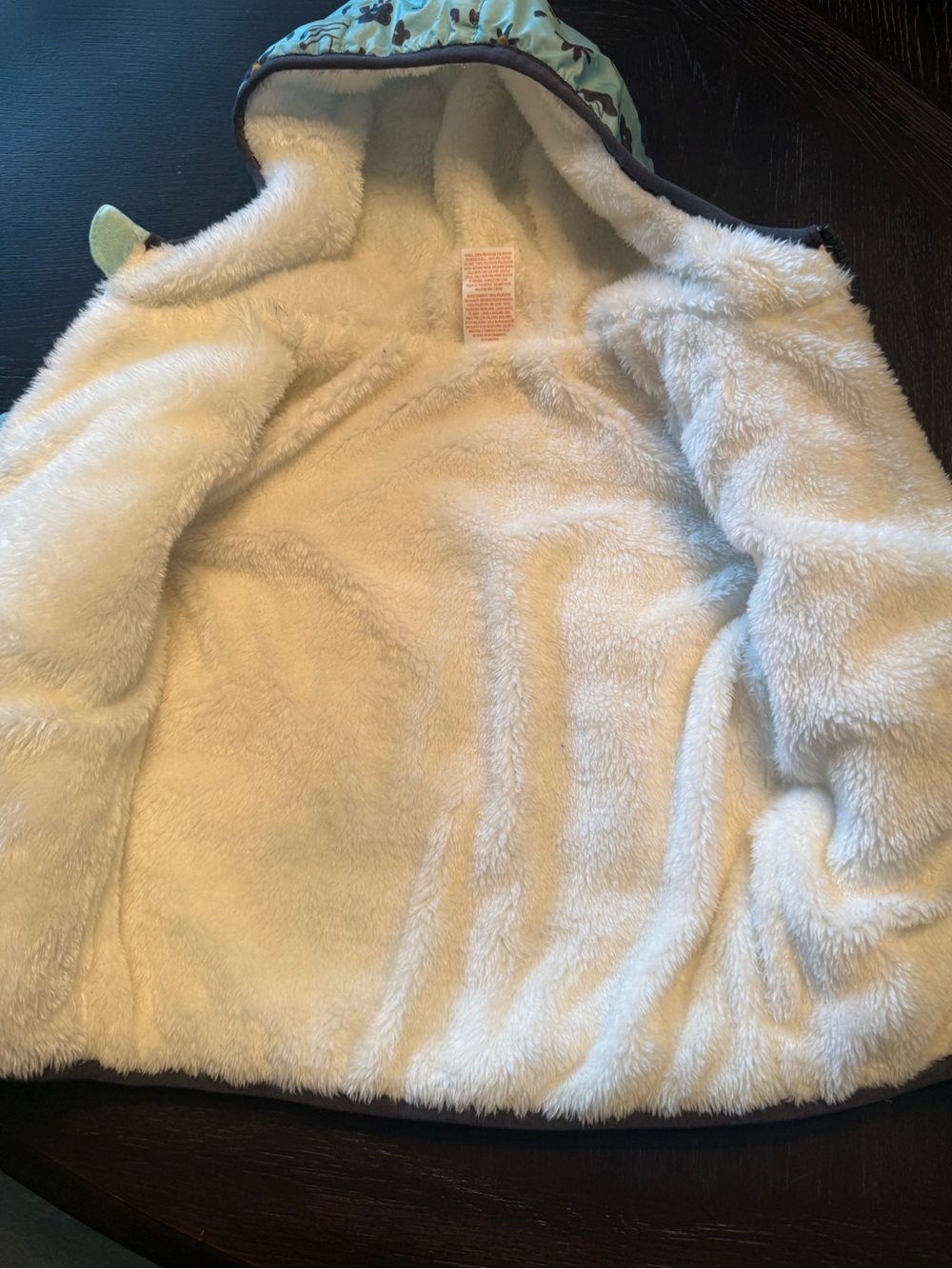 Cat & Jack Baby Jacket puffer reversible fleece unicorn print size 2T - Picture 4 of 6